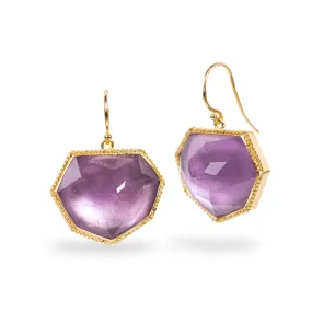 Geometric Amethyst Earrings