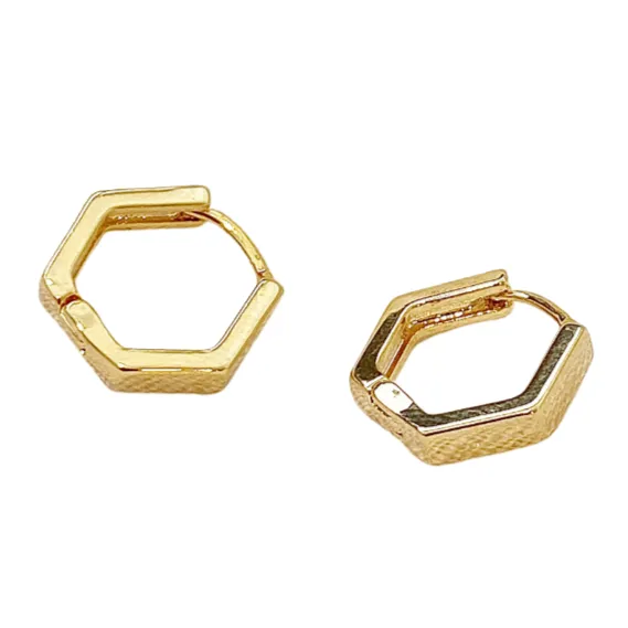 Geometric Gold Huggie Earrings