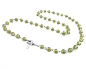 Glass Bead Chain Necklace Olive