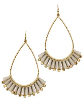 Glass Drop Earrings in ivory