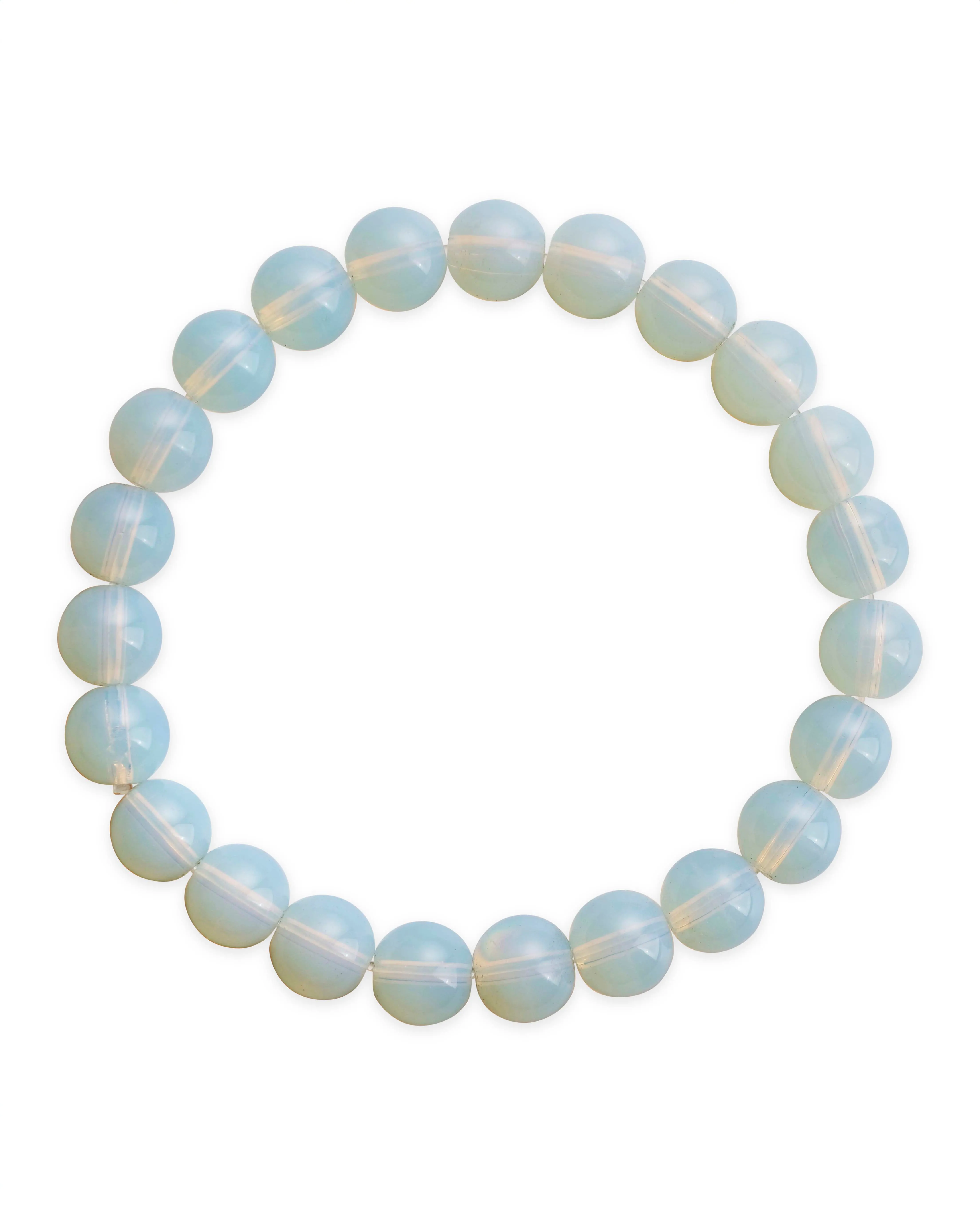 Glass Opal Beaded Stretch Bracelet