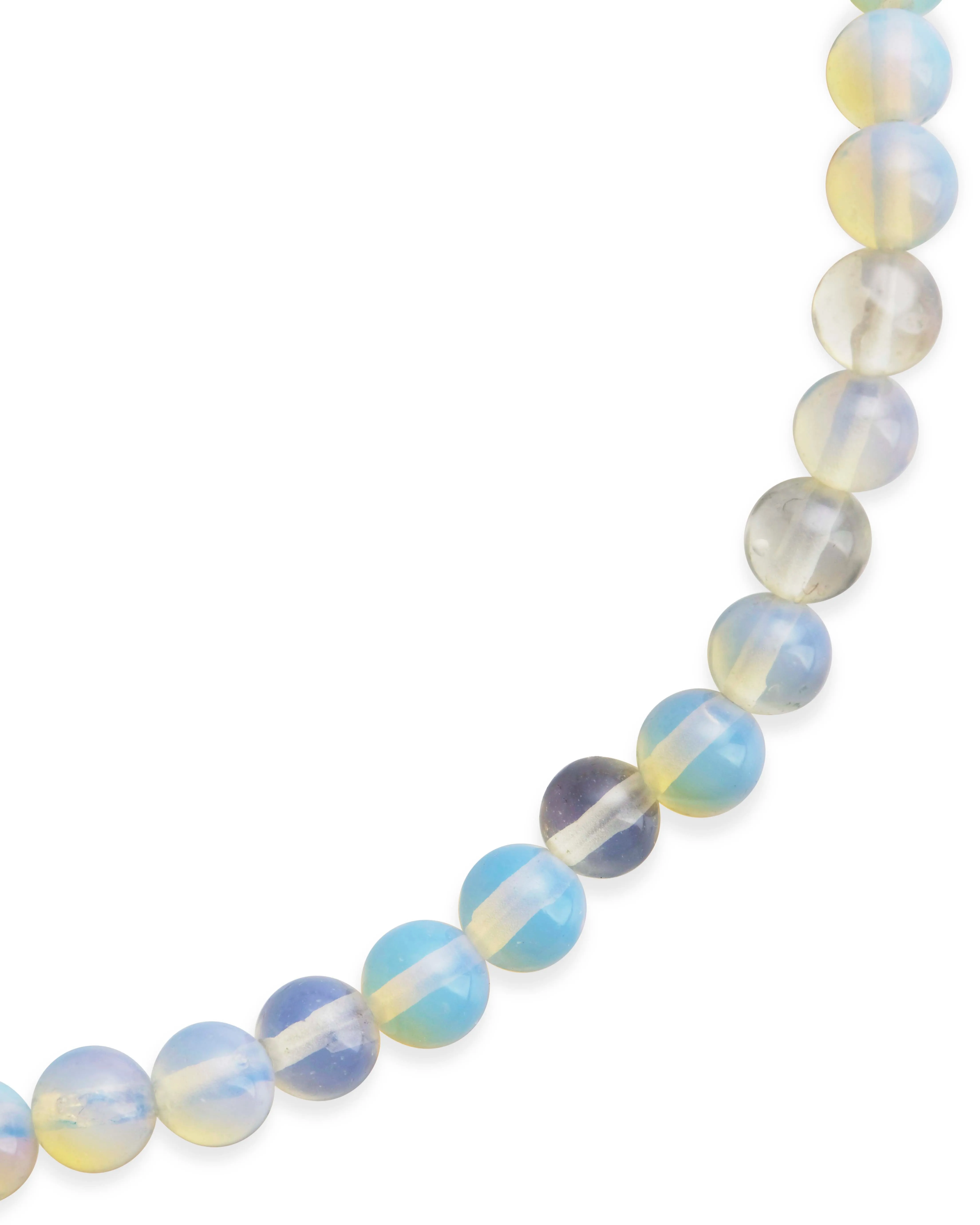 Glass Opal Beaded Stretch Bracelet