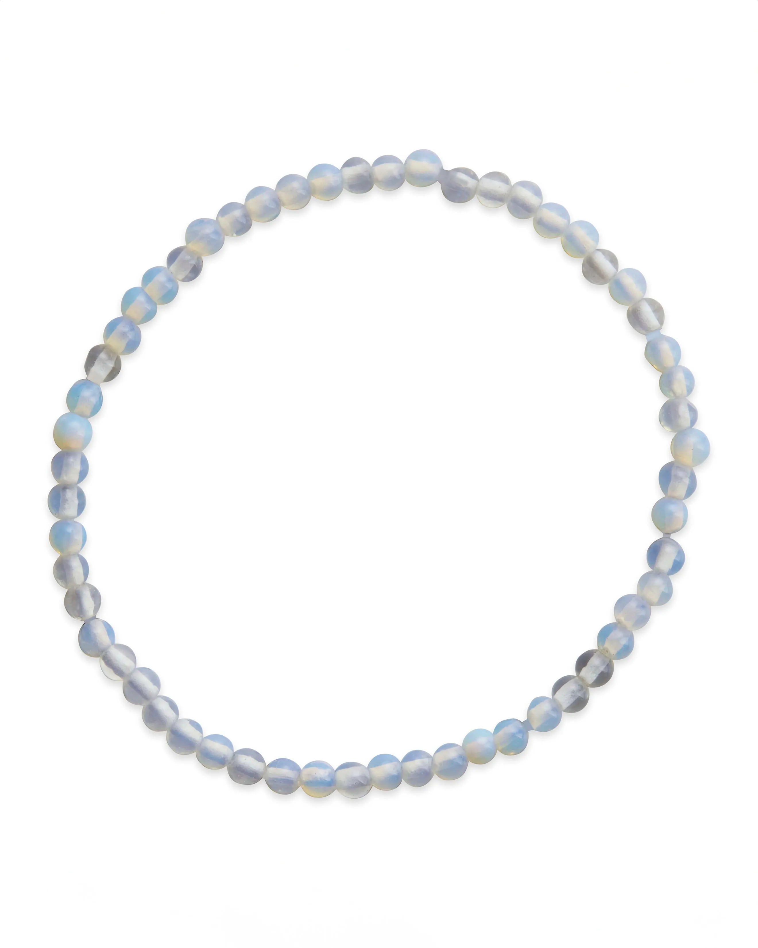 Glass Opal Beaded Stretch Bracelet