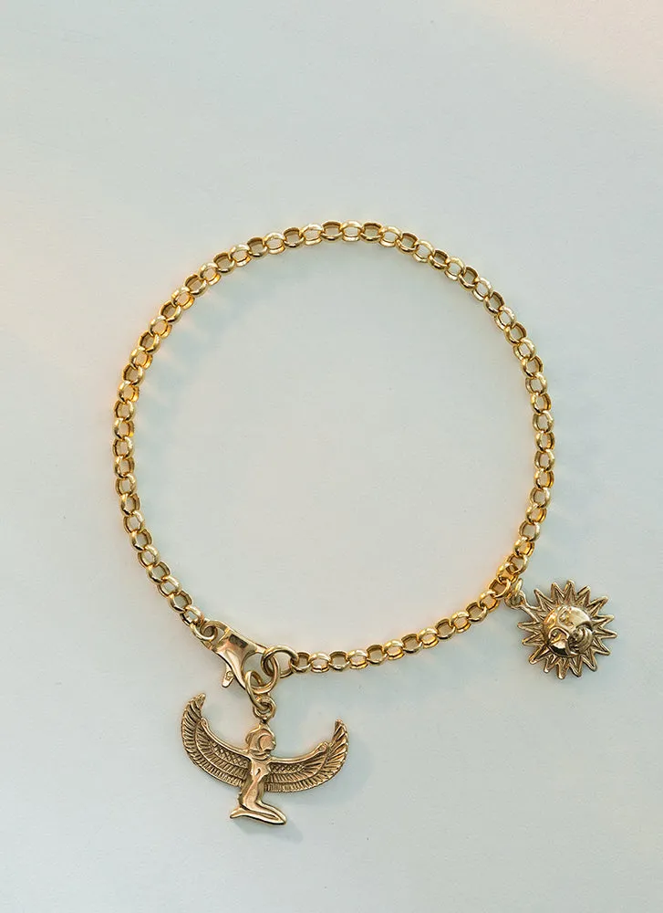 Goddess charm 14k gold