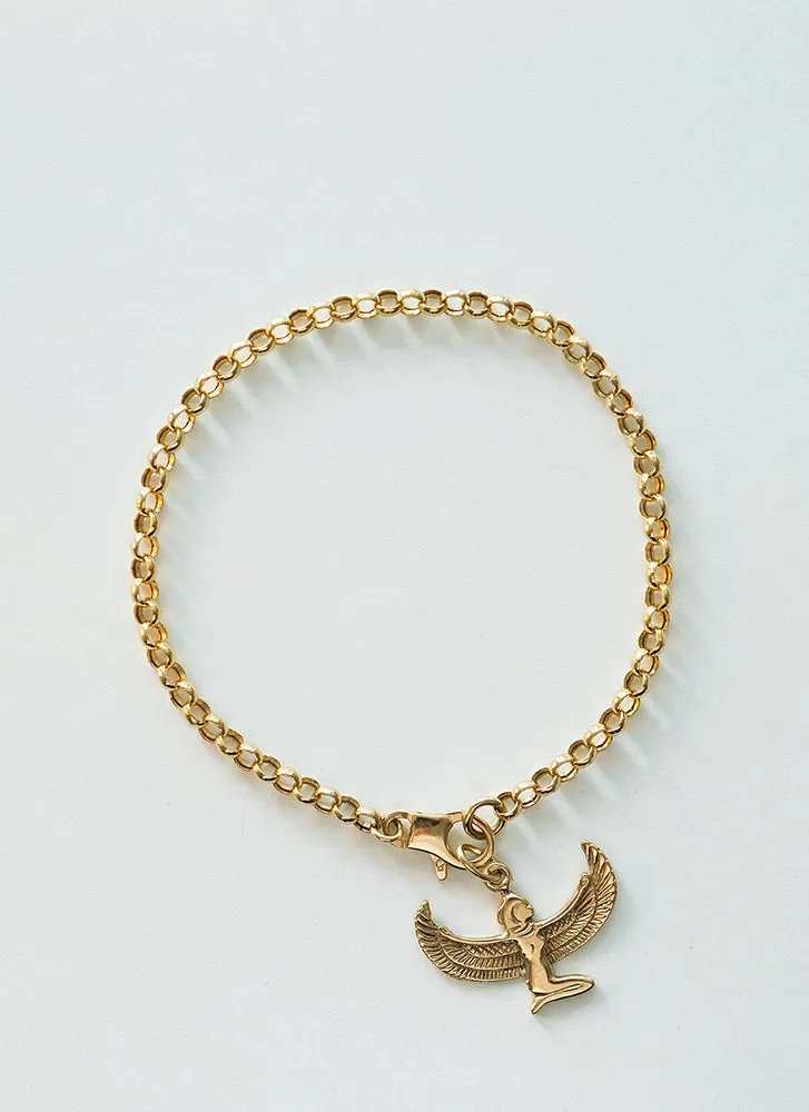 Goddess charm 14k gold