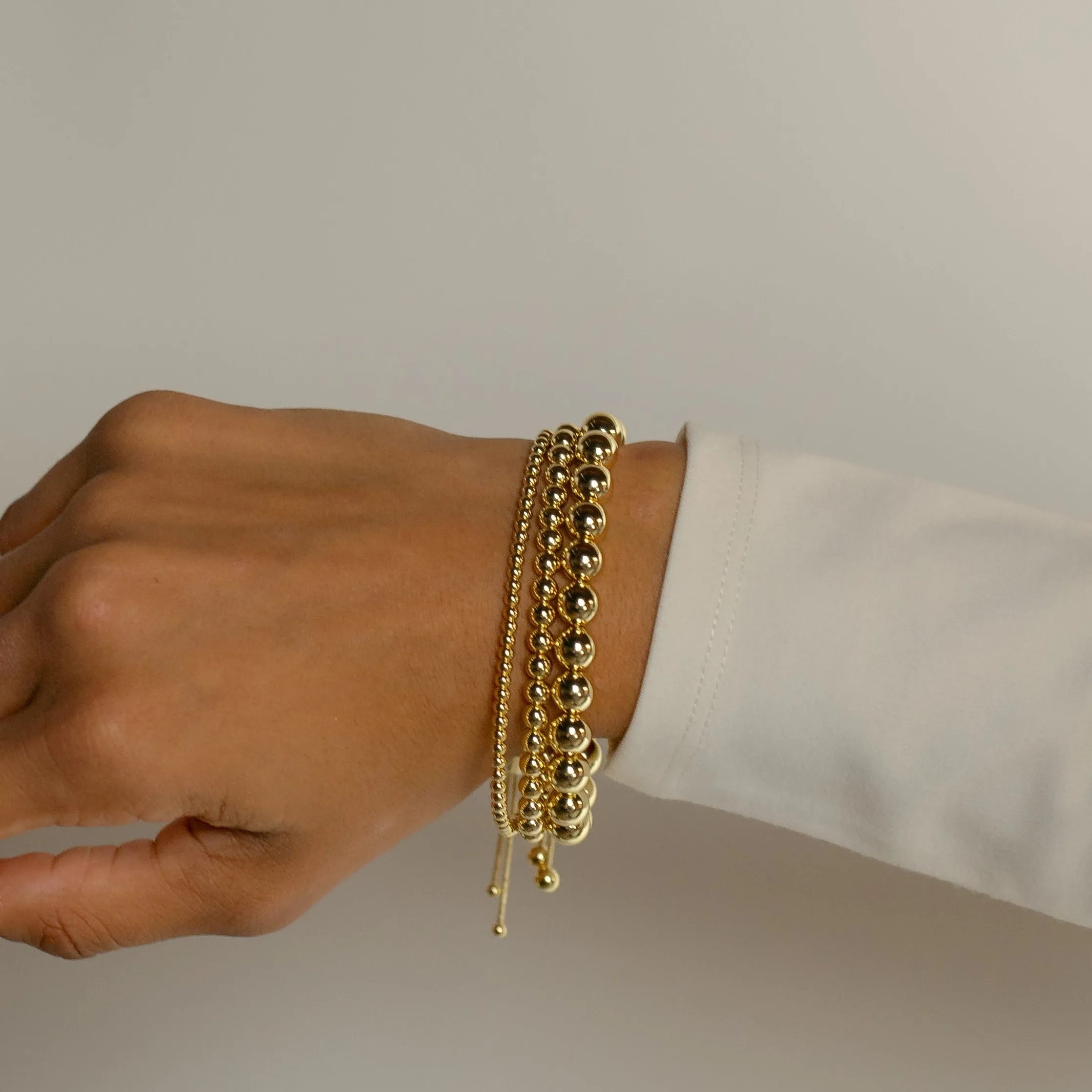 Gold Adjustable Bracelet in 3mm