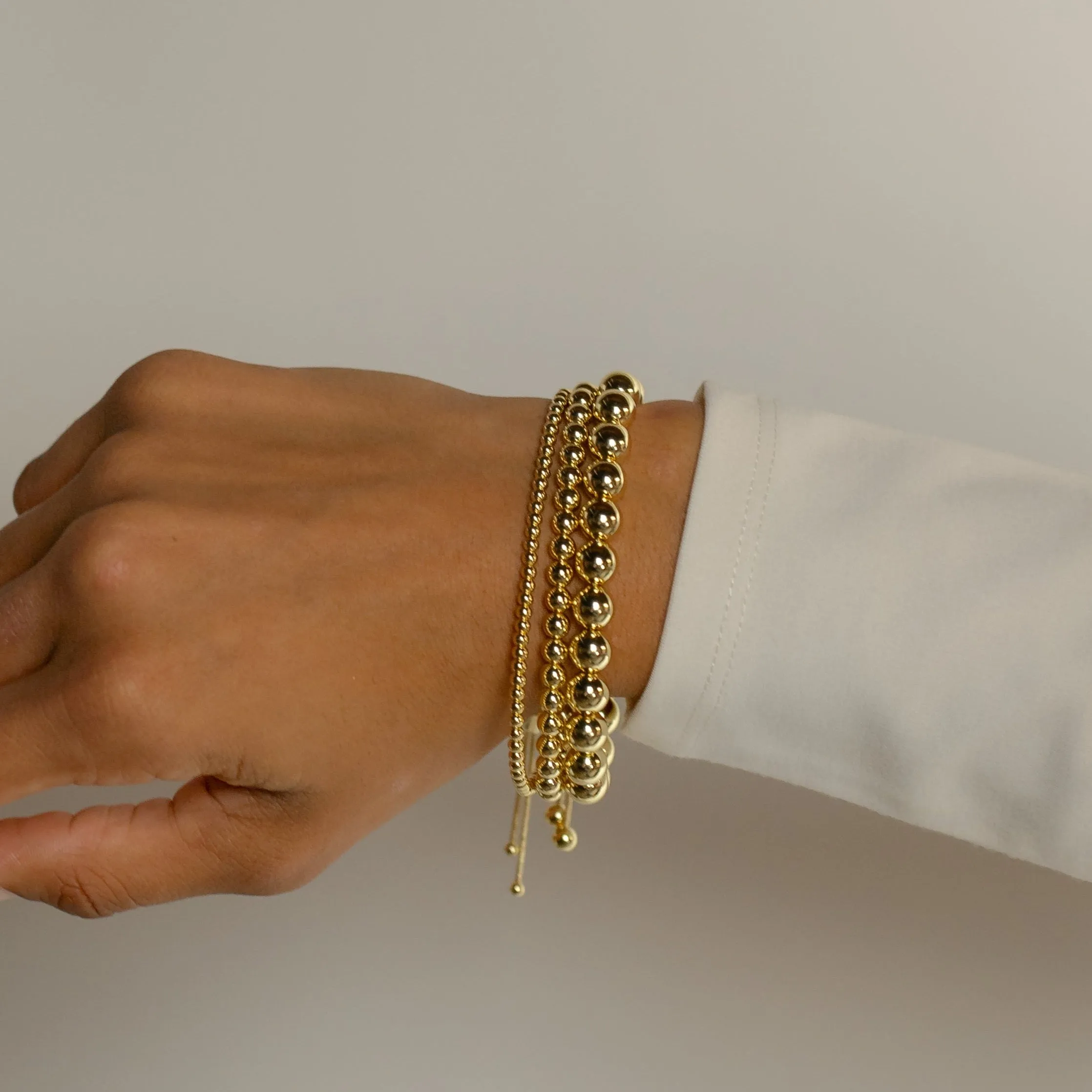 Gold Adjustable Bracelet in 5mm