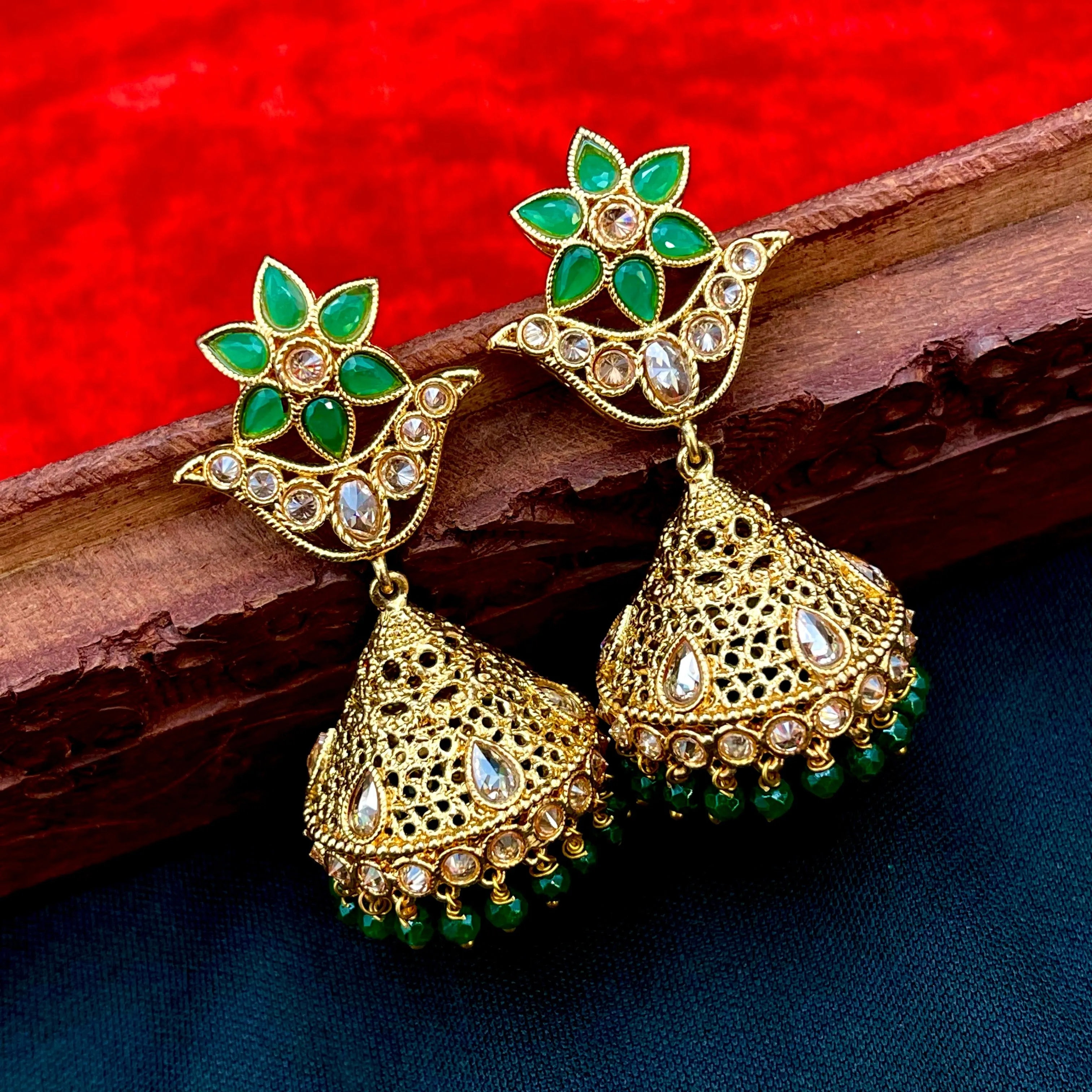 Gold Alike Polki LCD Jhumka Earring