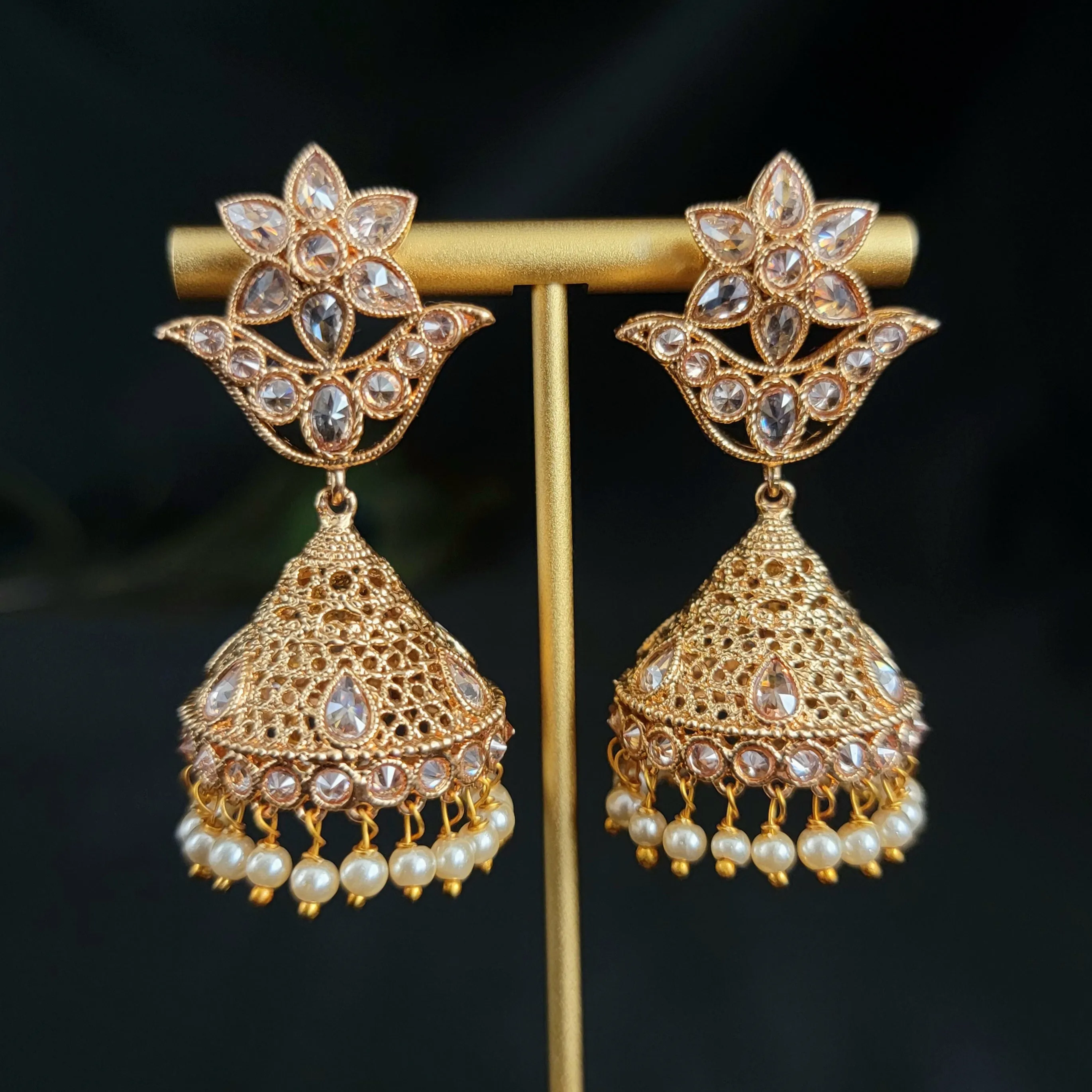 Gold Alike Polki LCD Jhumka Earring