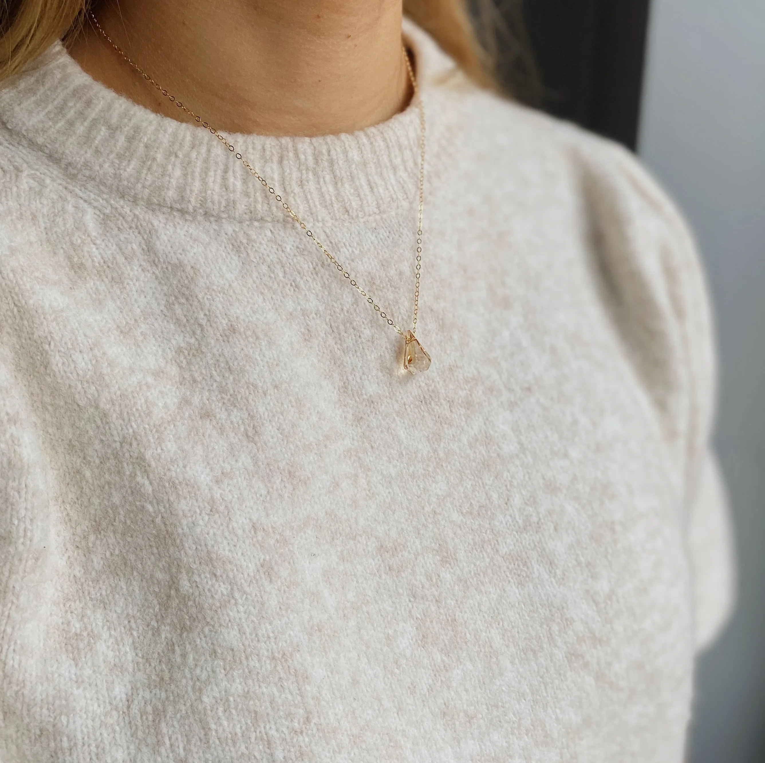 Gold Filled Golden Shadow Helix Pendant Necklace