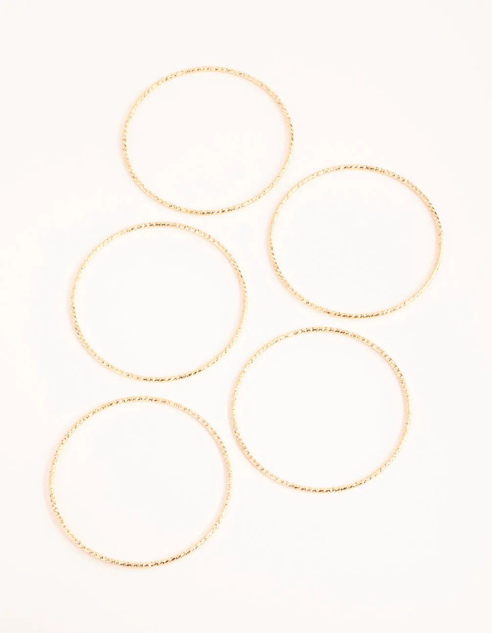 Gold Plated Thin Textured Bangle 5-Pack