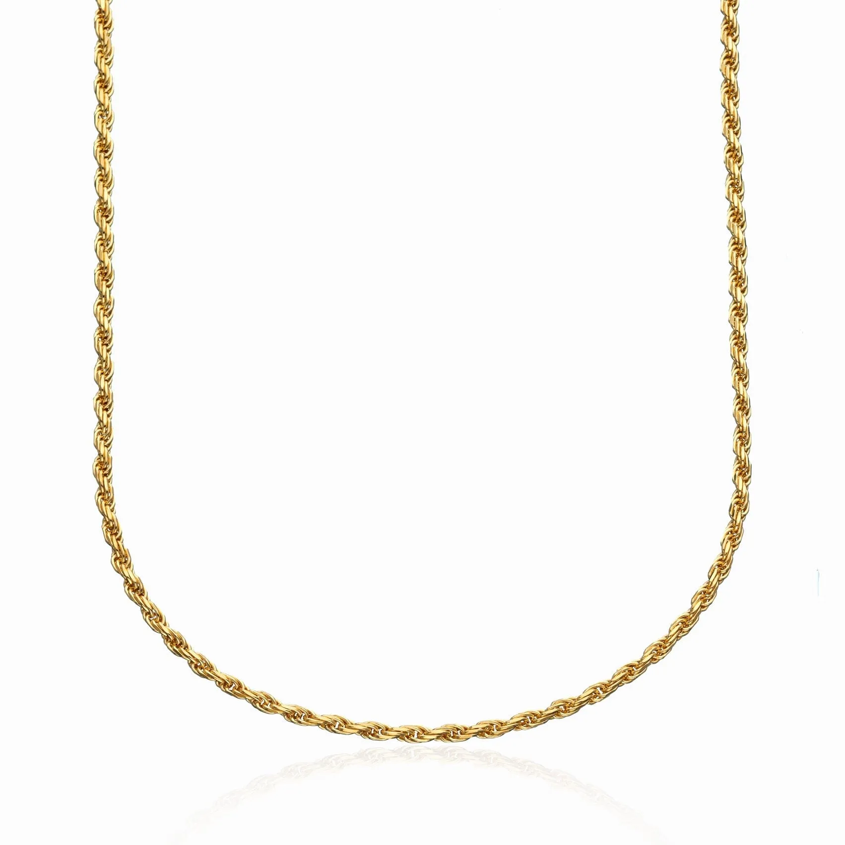 Gold Plated Twisted Rope Chain Necklace