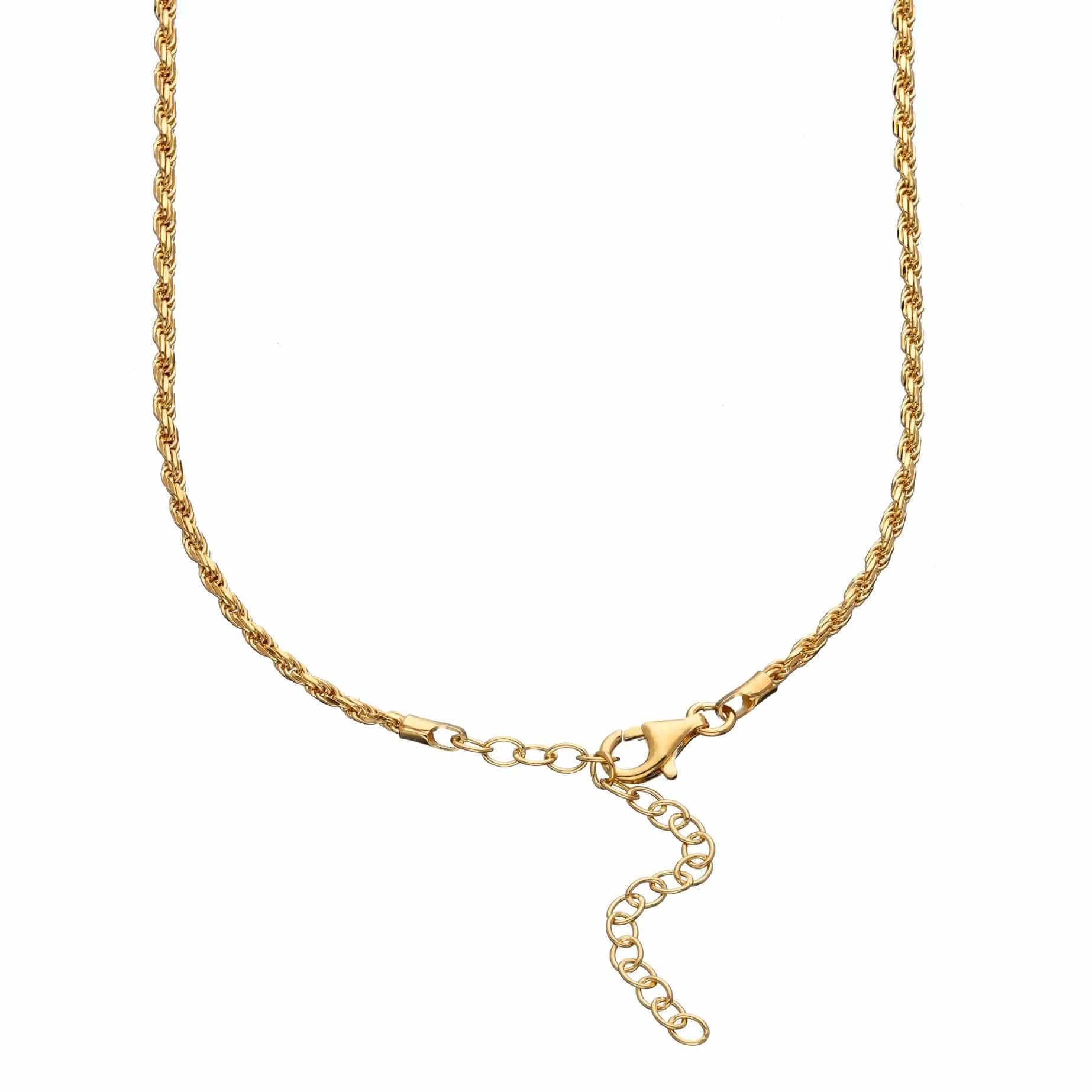 Gold Plated Twisted Rope Chain Necklace