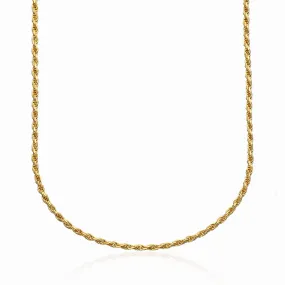 Gold Plated Twisted Rope Chain Necklace