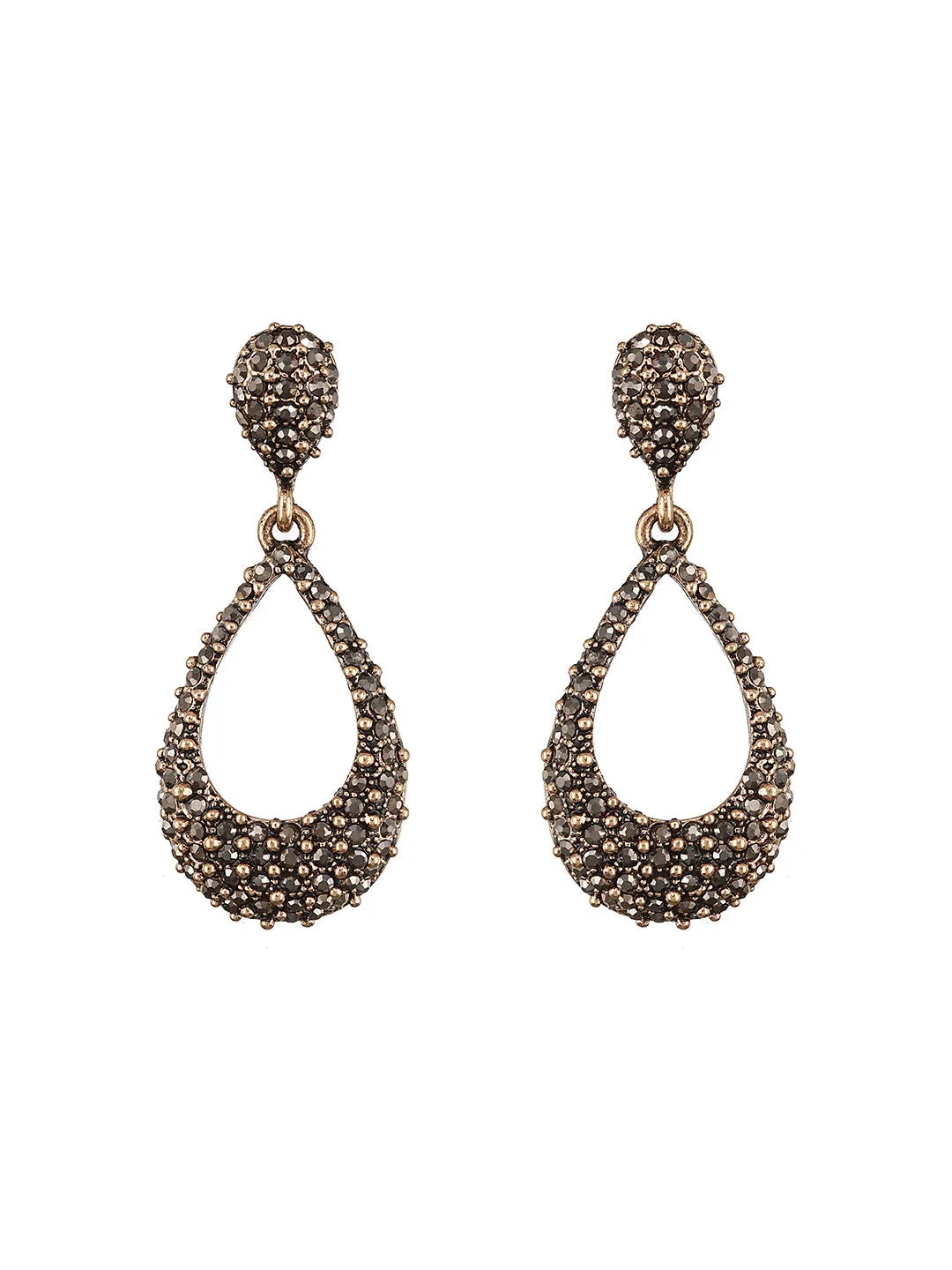 Gold Teardrop Shaped Drop Earrings