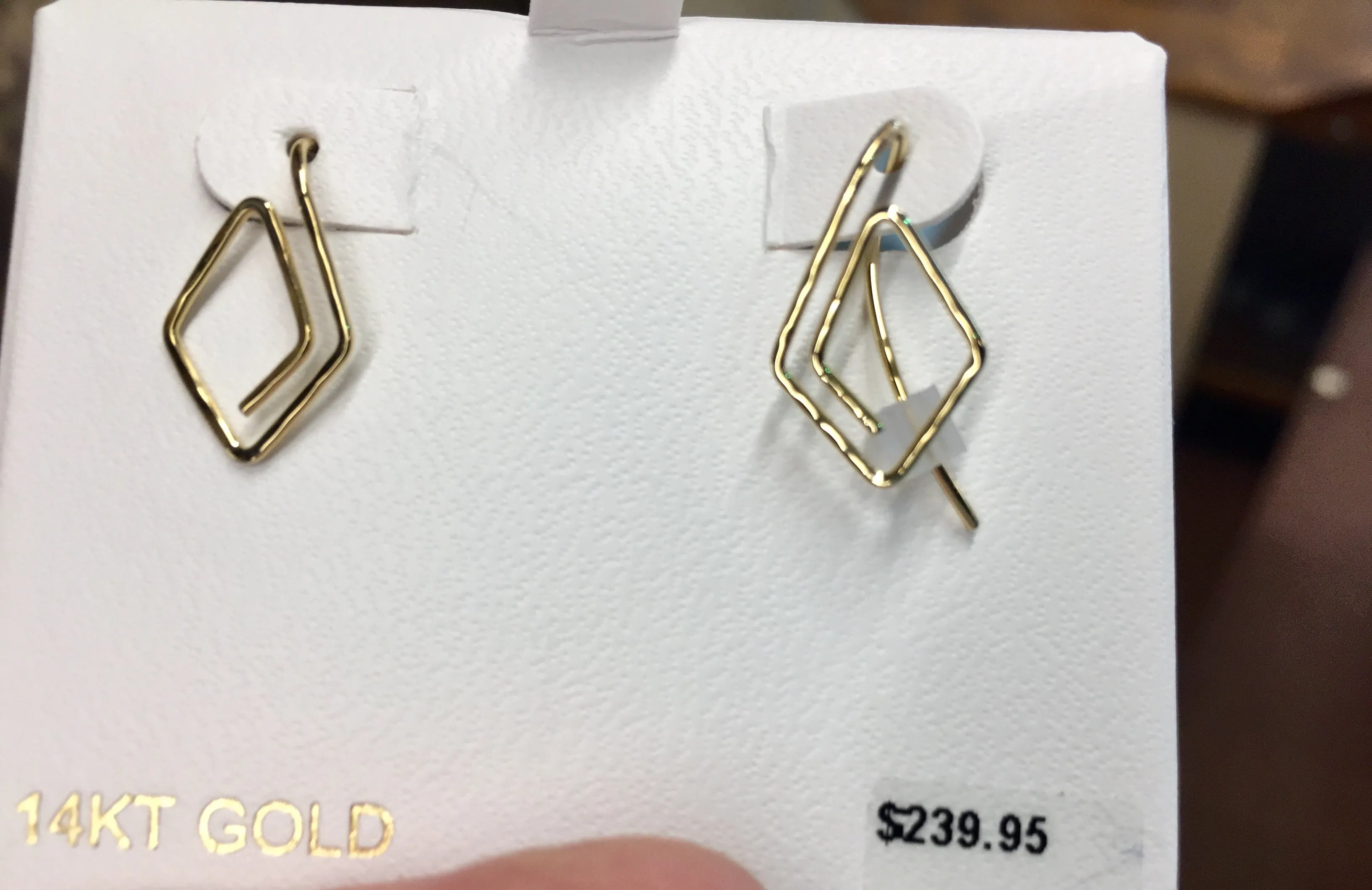 Gold Triangular Wire Weave Earrings