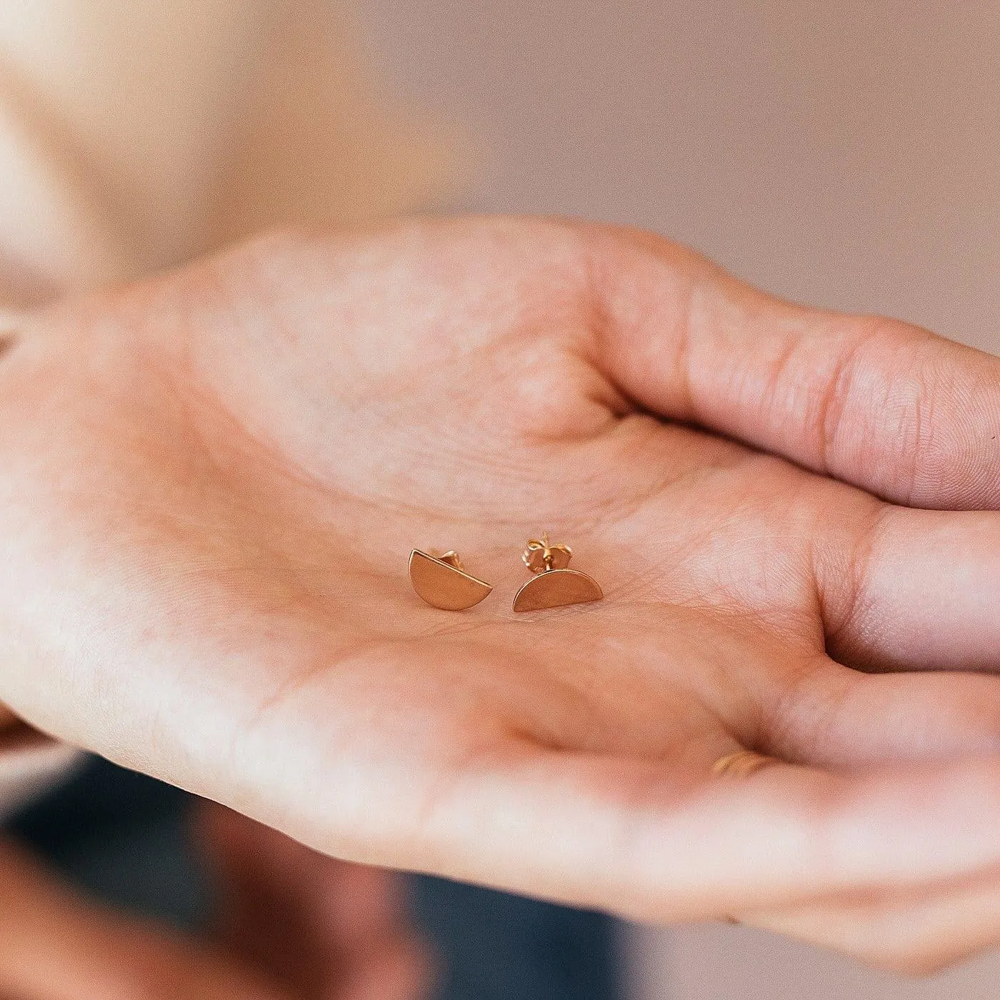 Half Moon Stud Earrings