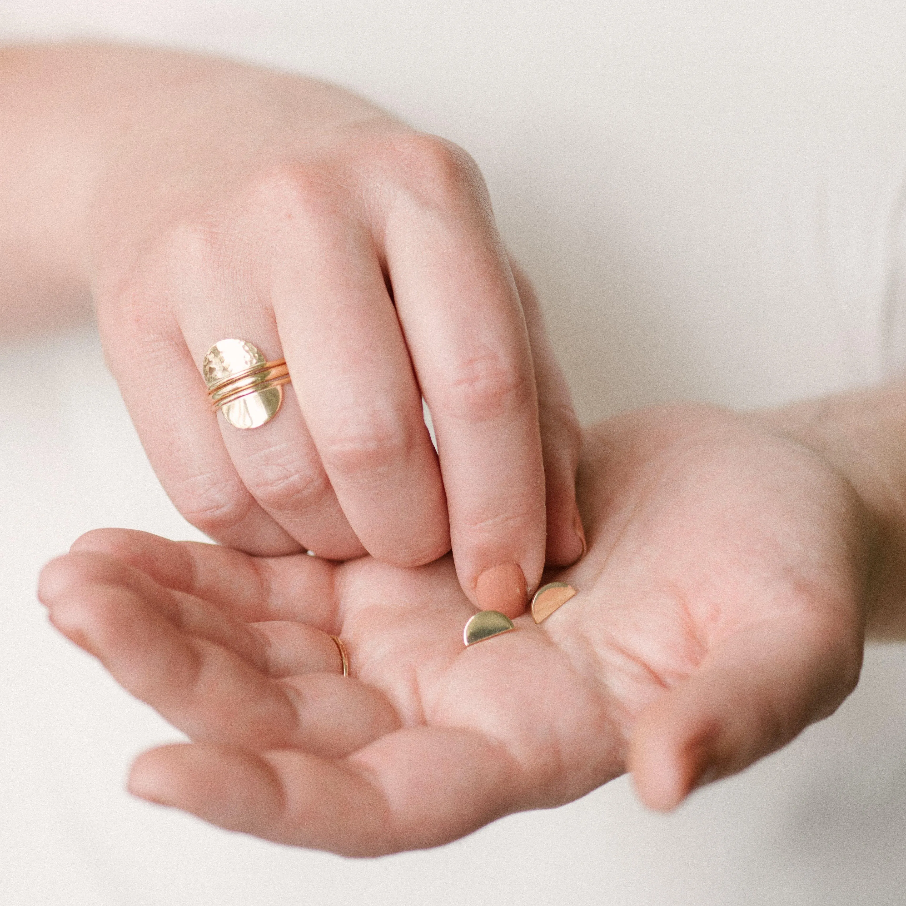 Half Moon Stud Earrings