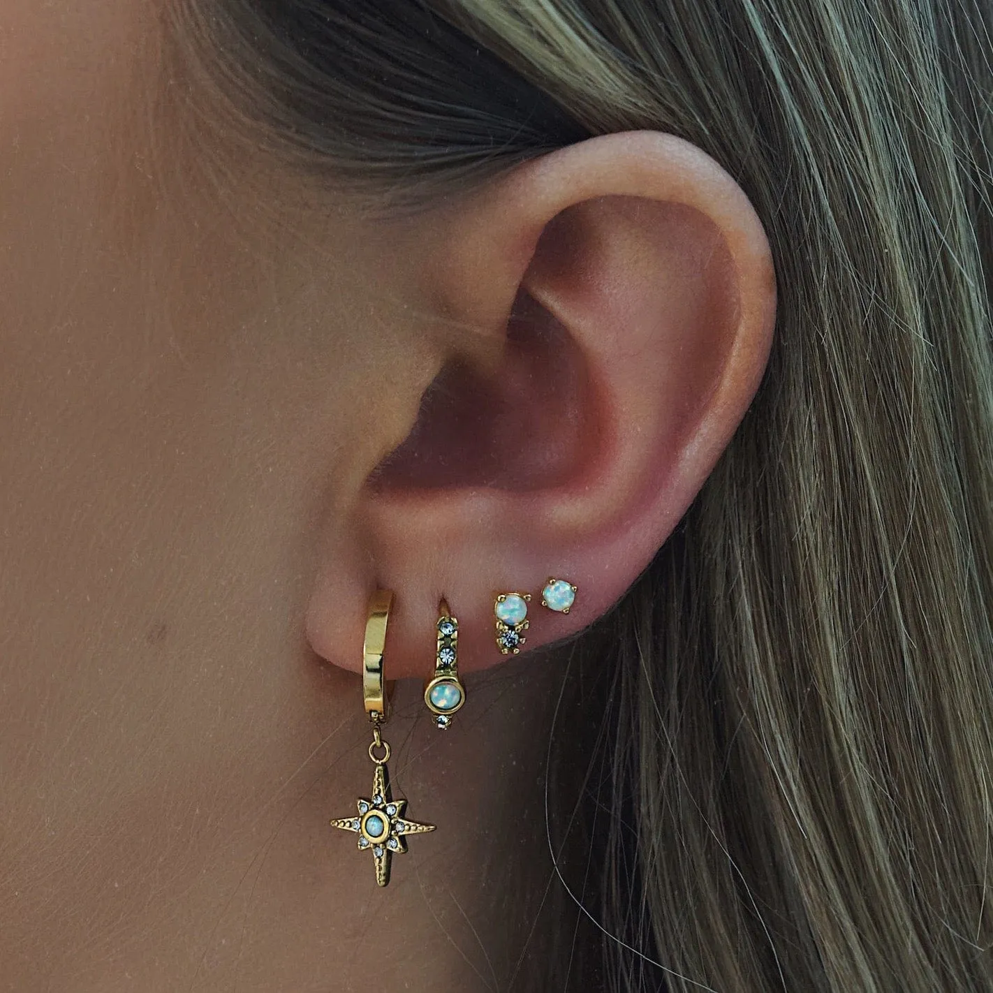 Halo Opal Stud Earrings