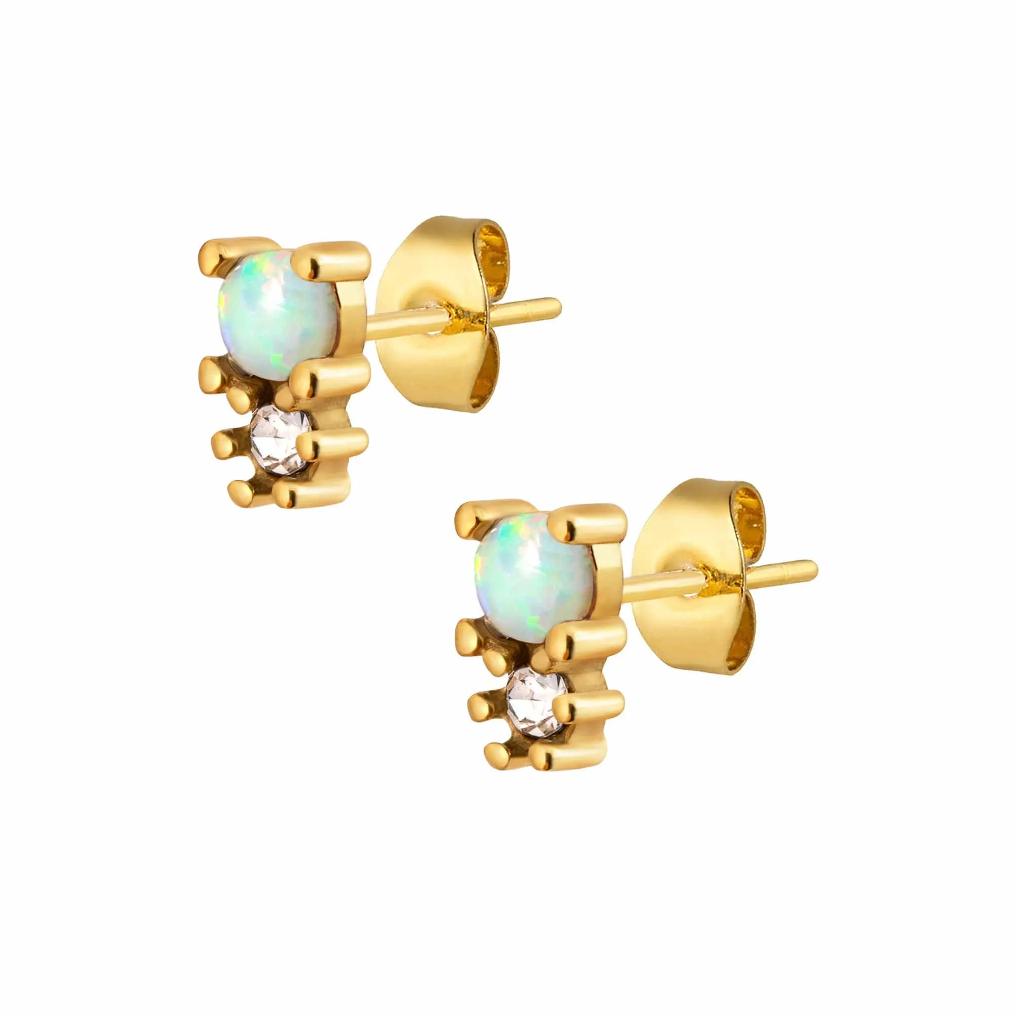 Halo Opal Stud Earrings