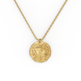 Hammered Gold Zodiac Pendant Necklace