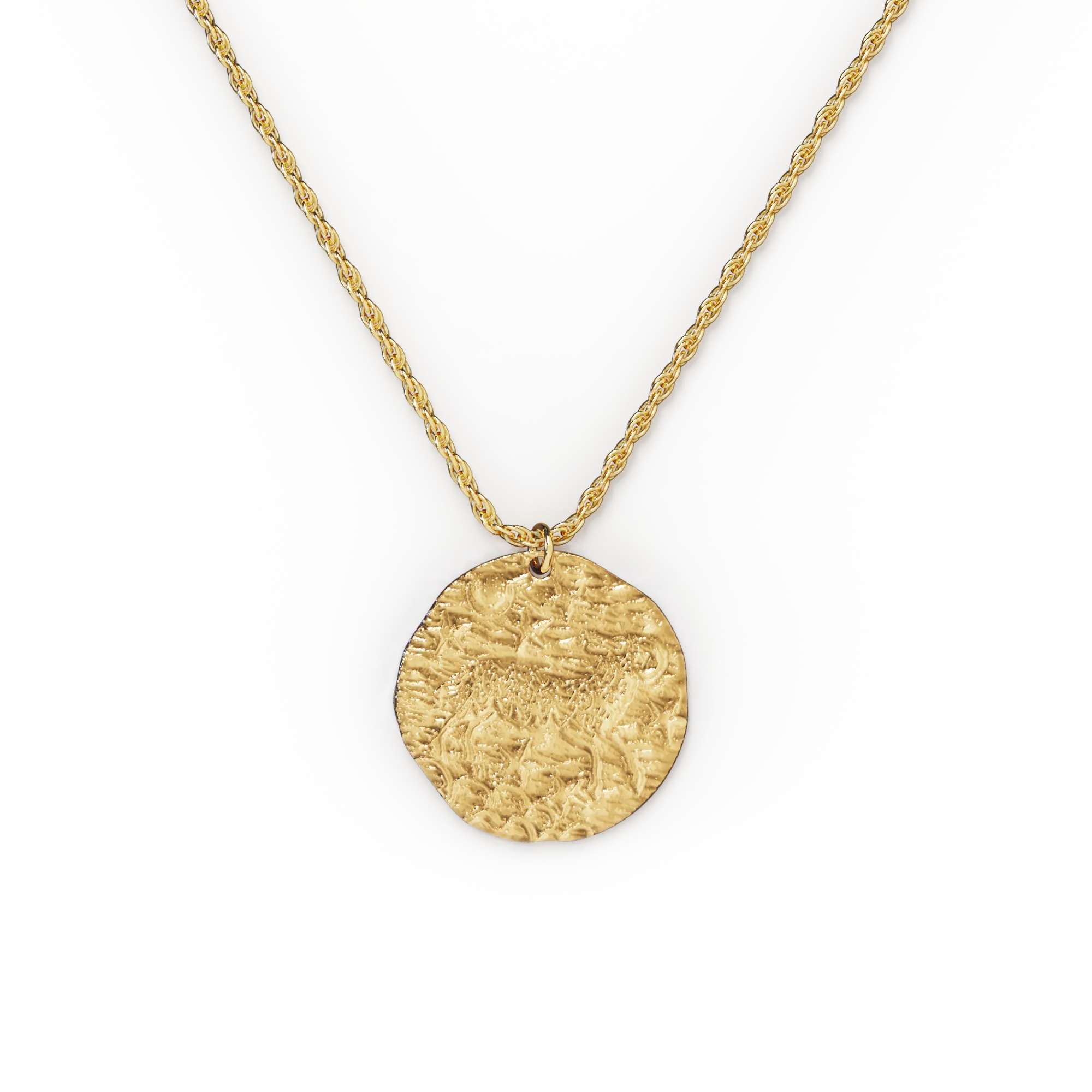 Hammered Gold Zodiac Pendant Necklace