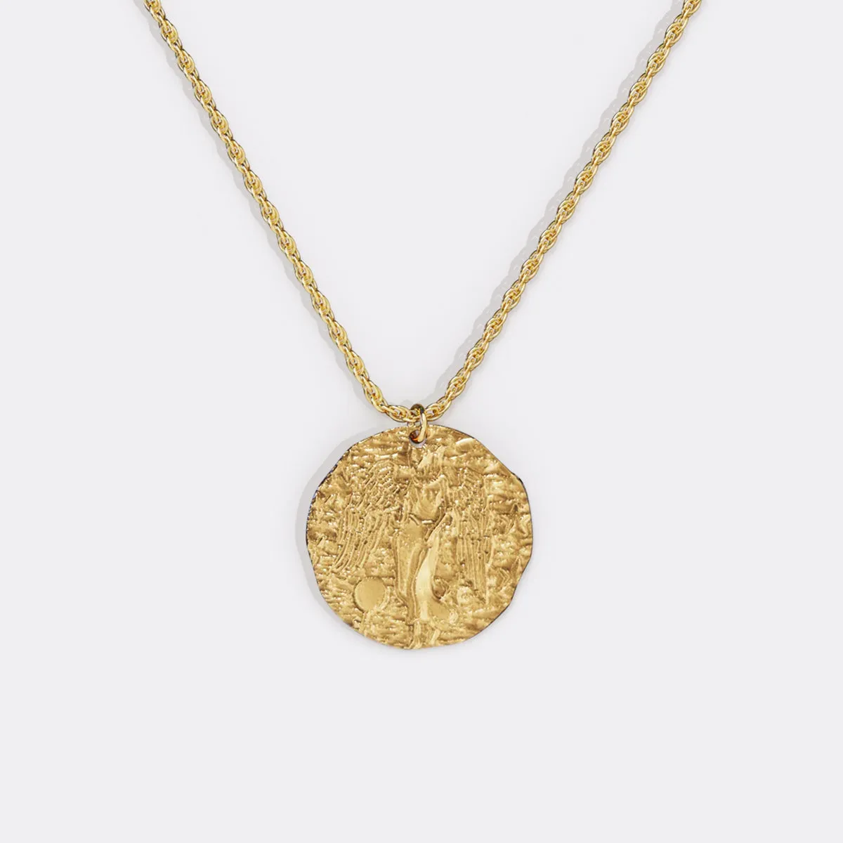 Hammered Gold Zodiac Pendant Necklace