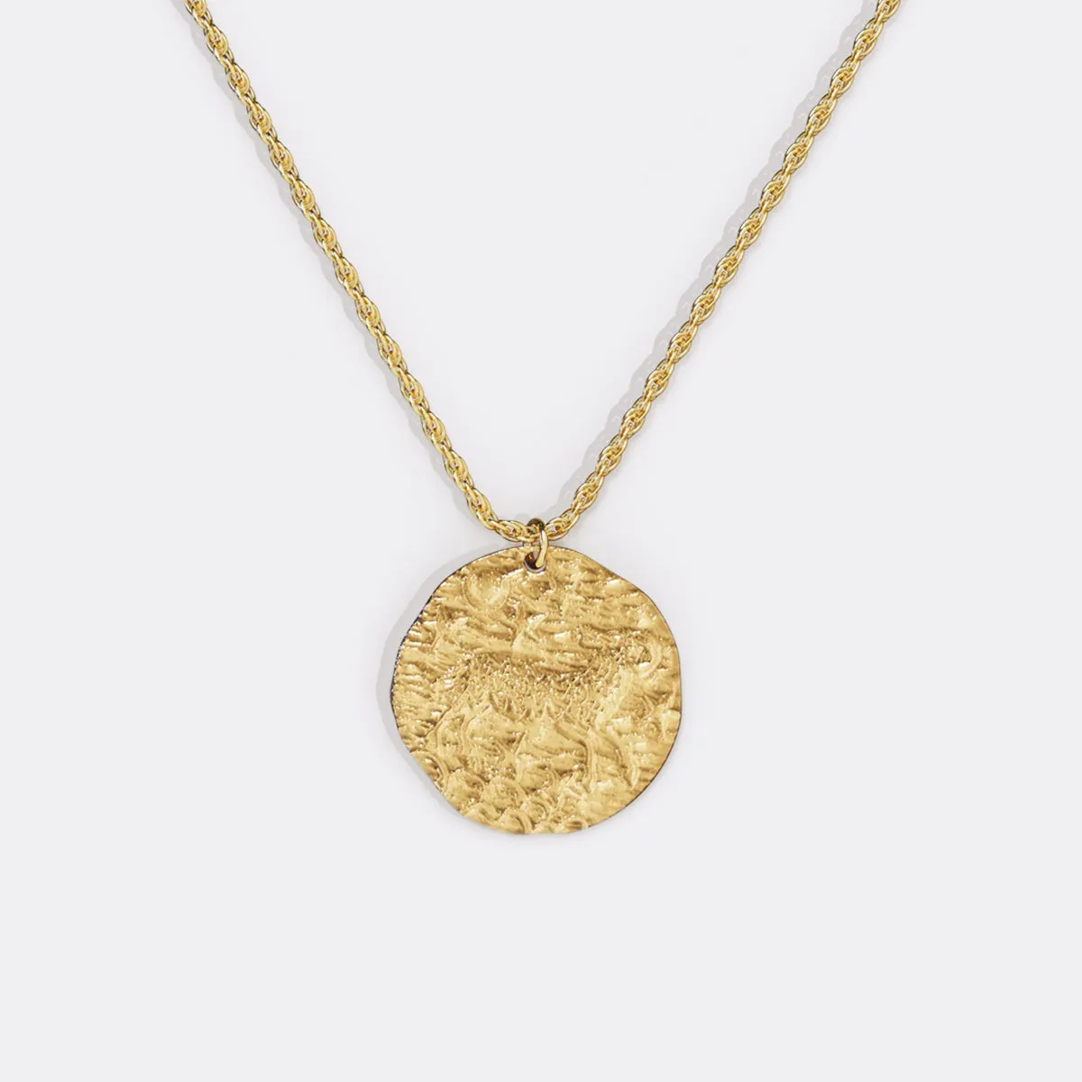 Hammered Gold Zodiac Pendant Necklace