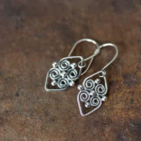 Handcrafted silver earrings, short dangles