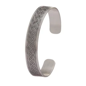 Handmade Satin Silver Celtic Engraved Cuff Bangle