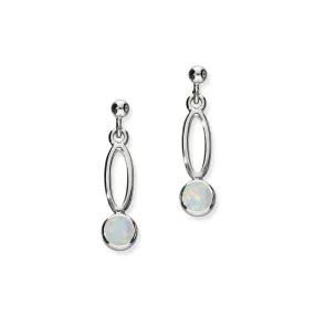 Harlequin Silver Earrings SE361 White Opal