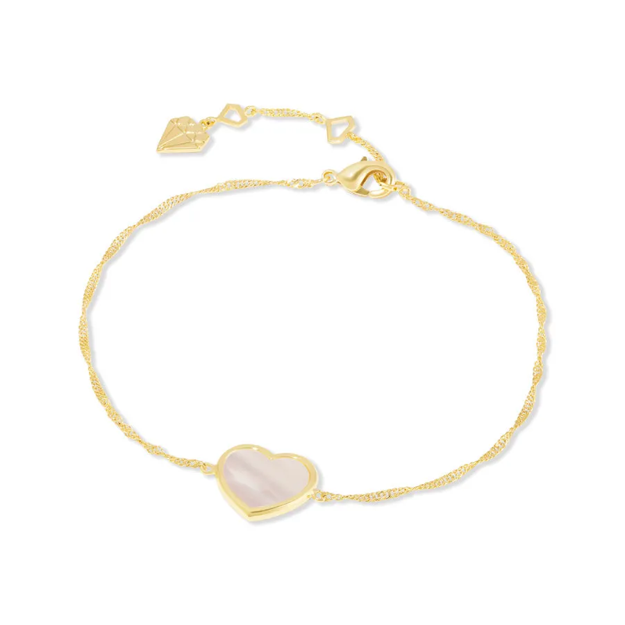 Heart Pearl & Gold Bracelet