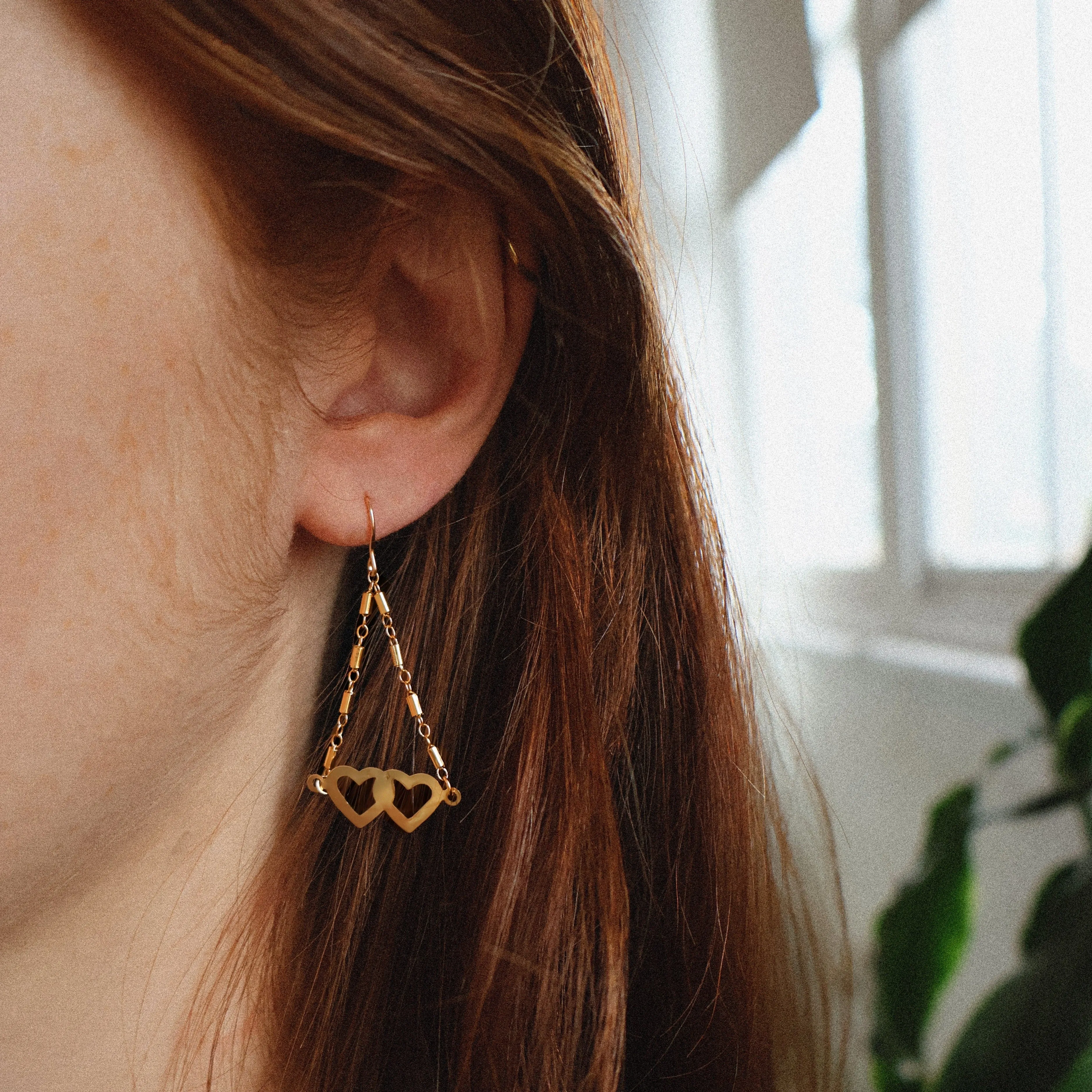 Heart-to-Heart Drop Earrings