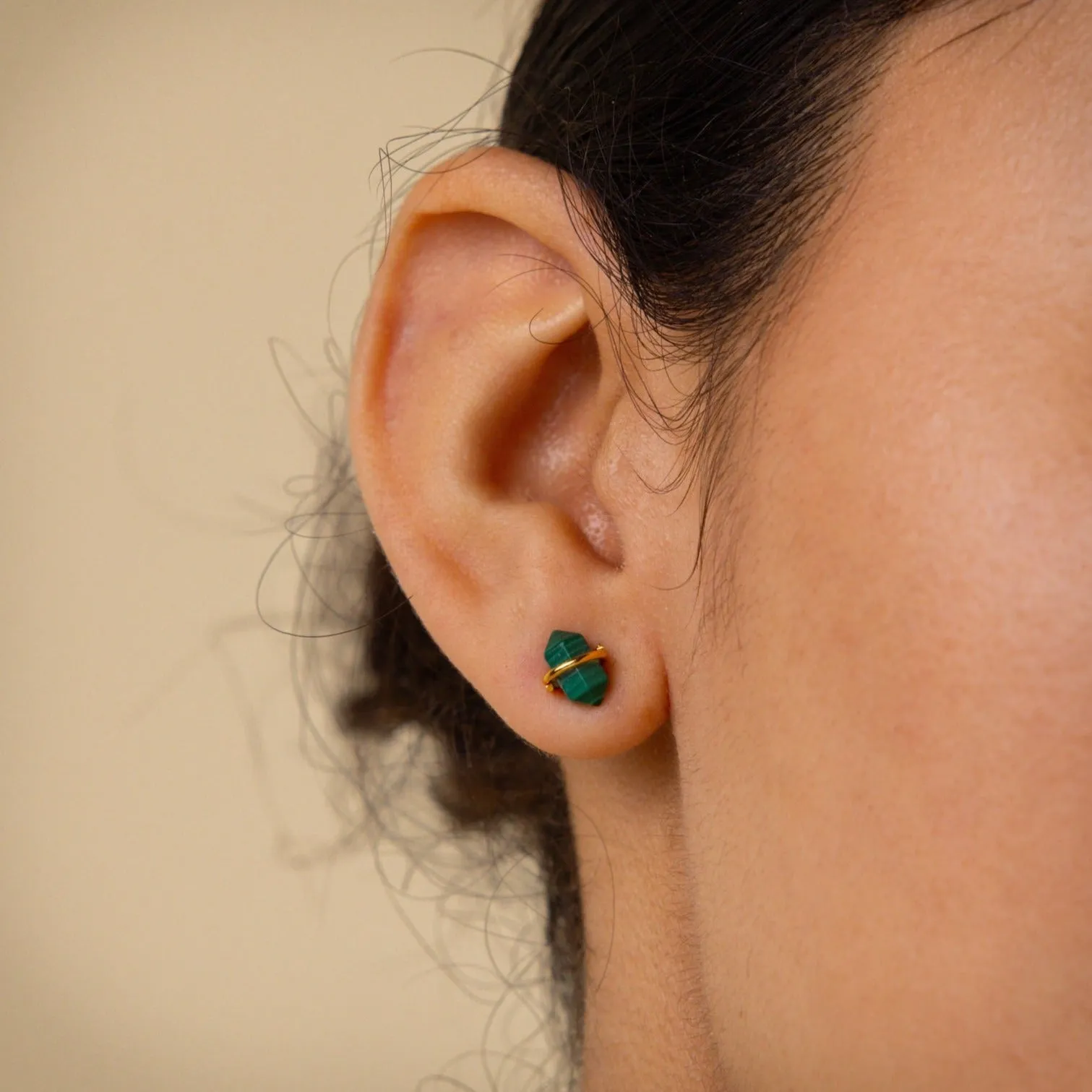 Herkimer Malachite Studs