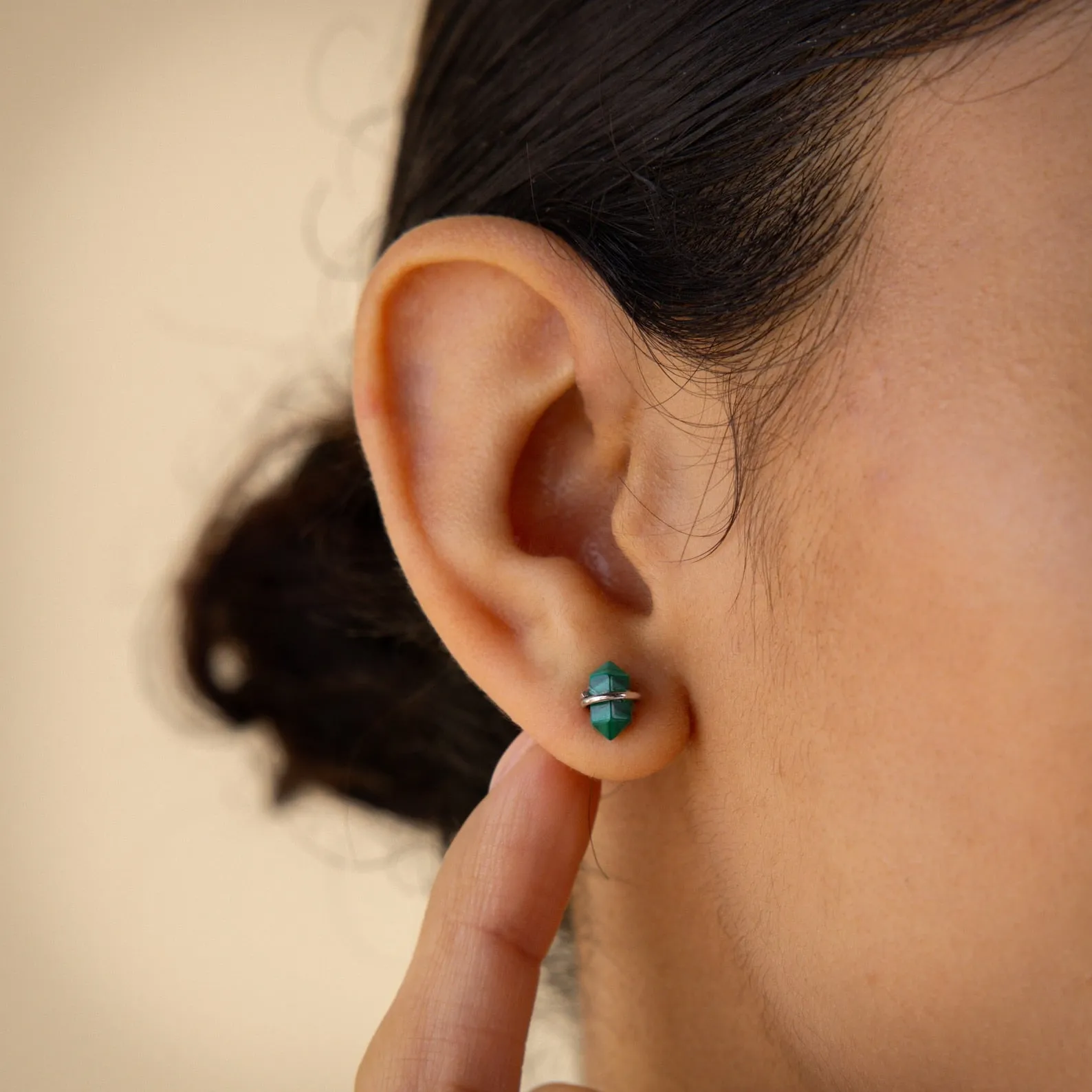 Herkimer Malachite Studs