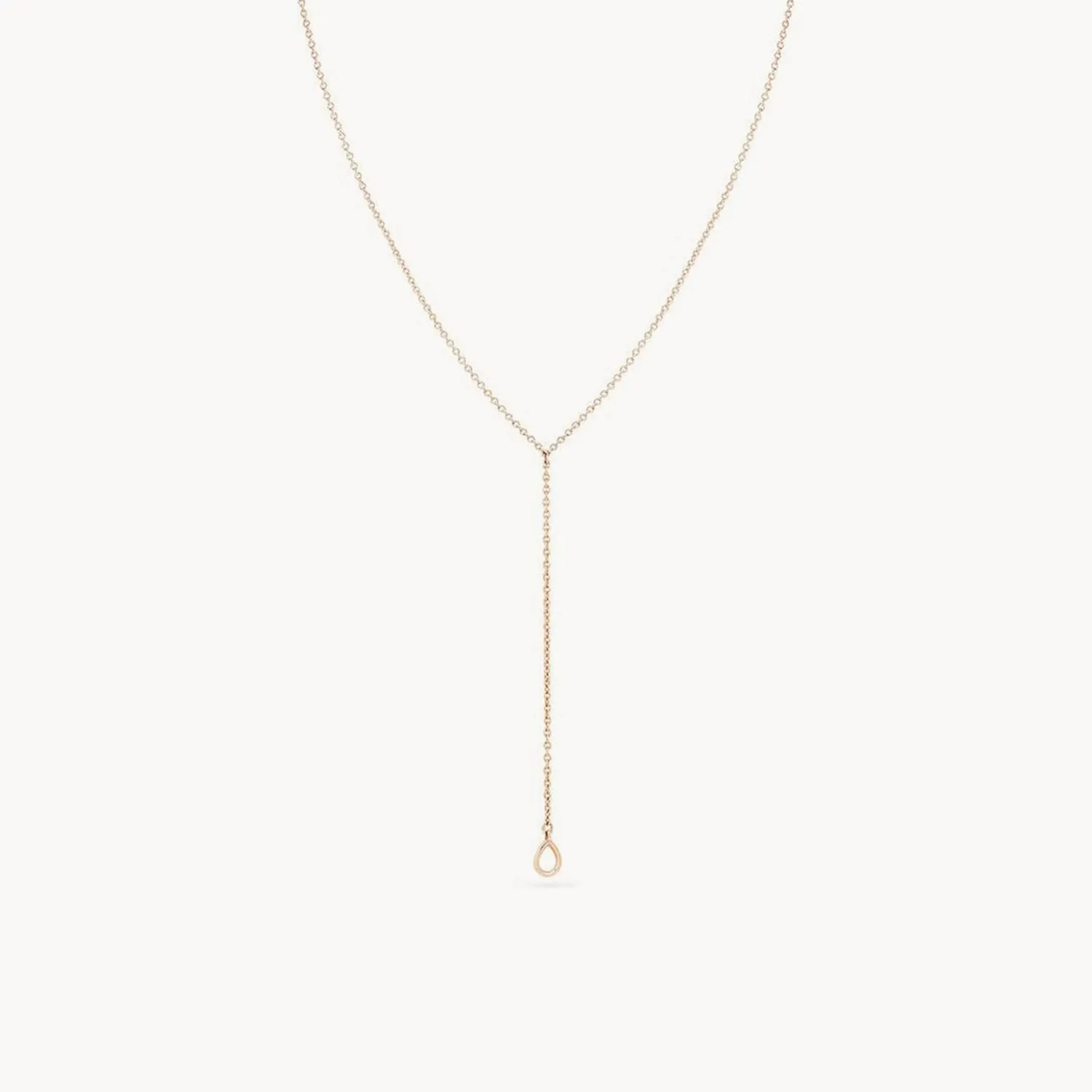 Honey dipper lariat necklace - 14k yellow gold