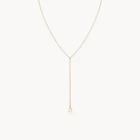 Honey dipper lariat necklace - 14k yellow gold