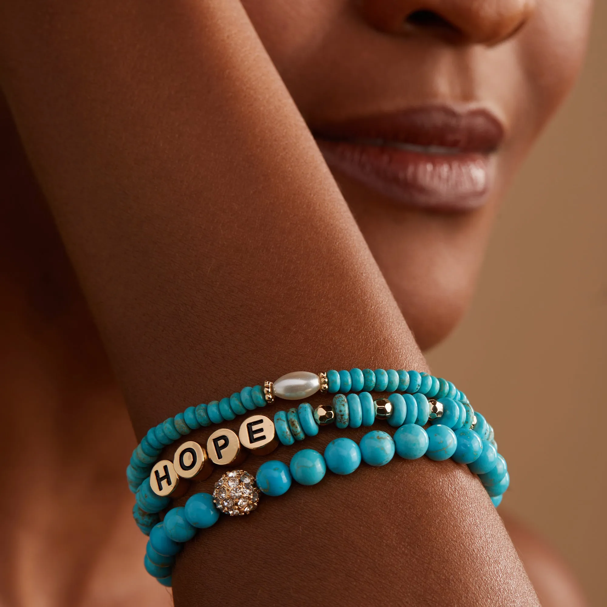 'Hope' Turquoise Stretch Bracelet