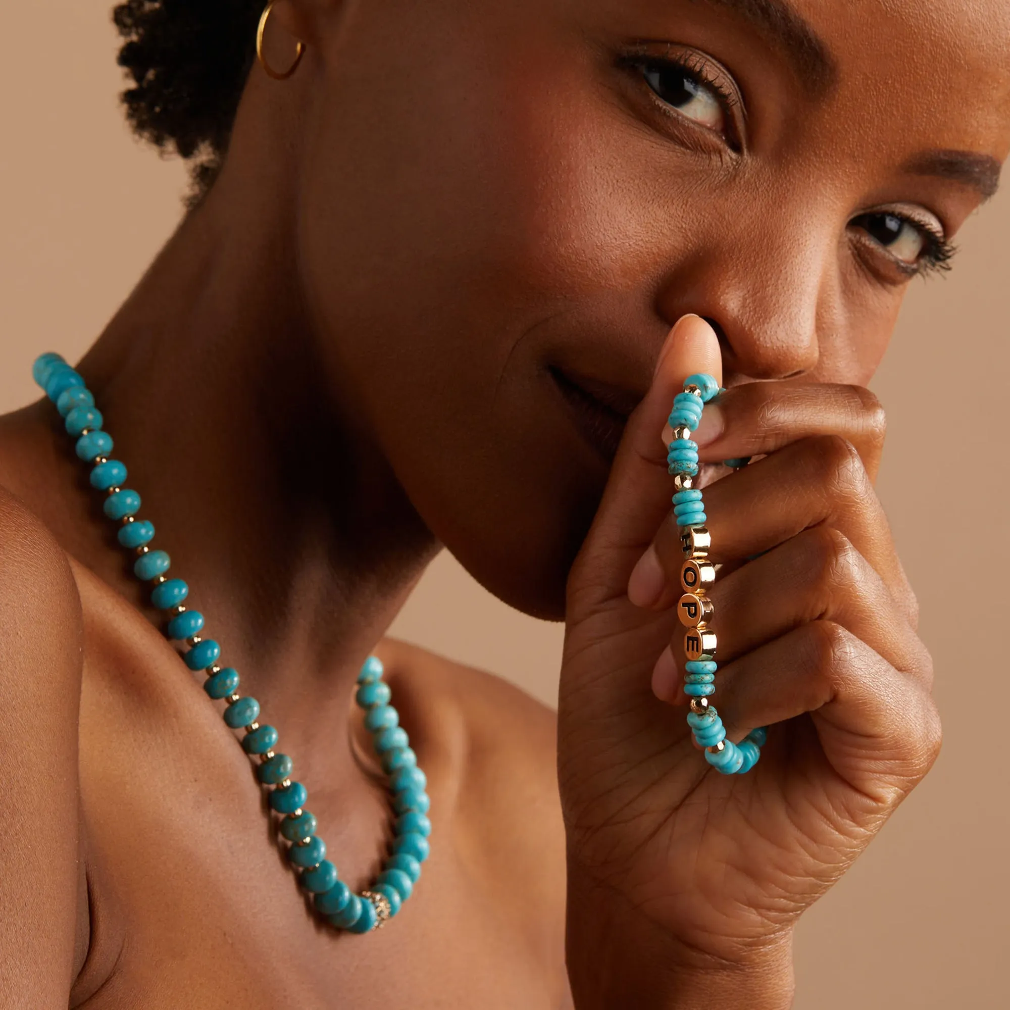 'Hope' Turquoise Stretch Bracelet