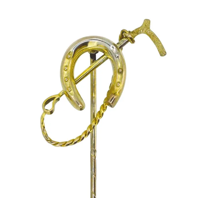 Horse Shoe & Whip Stick Pin