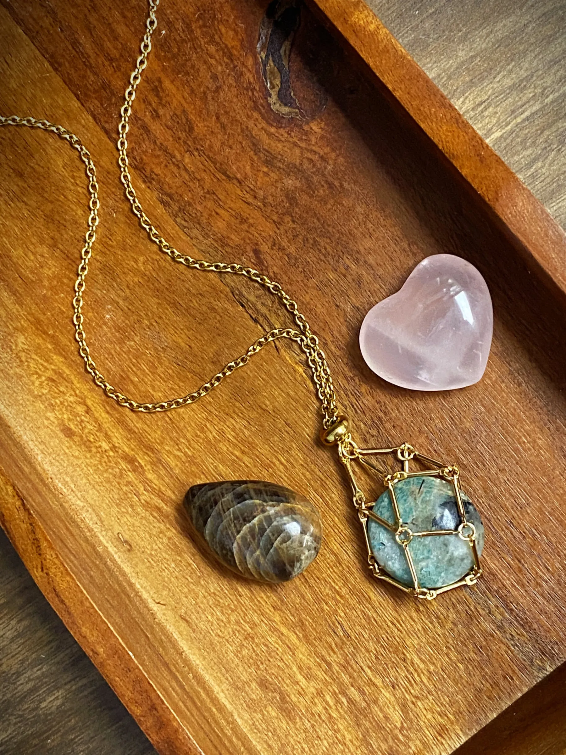 Interchangeable Stone Cage Necklace