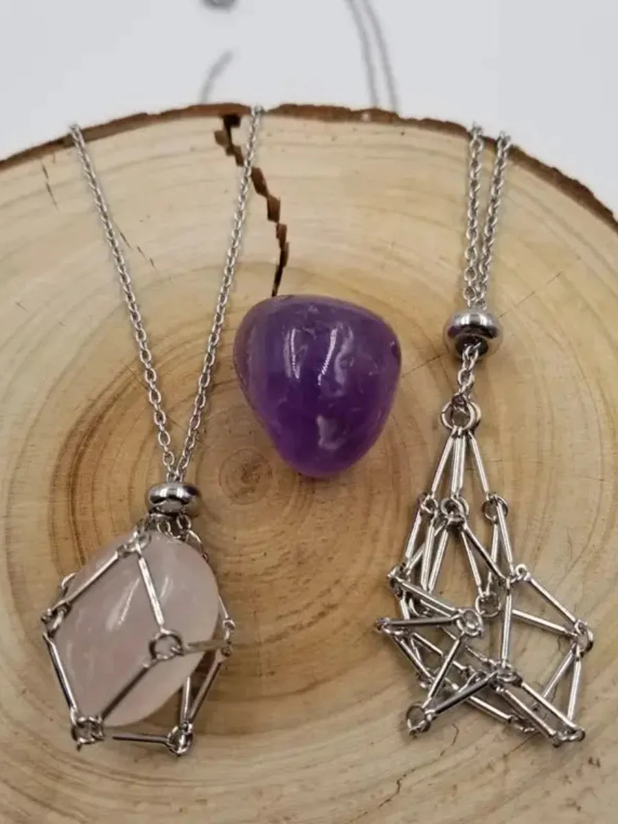 Interchangeable Stone Cage Necklace