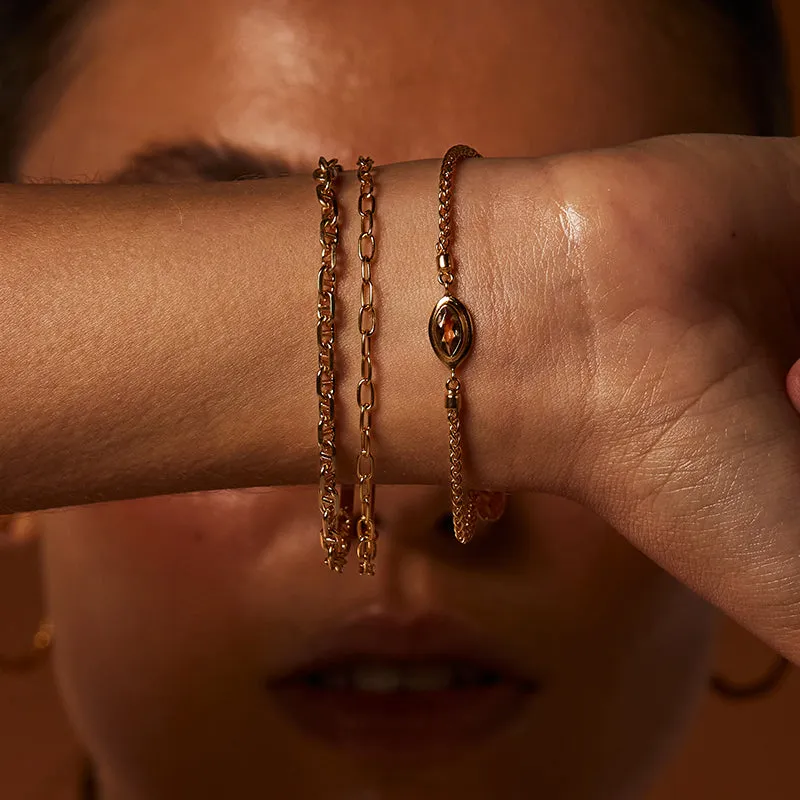 Iris Bracelet, Smokey Quartz, Gold