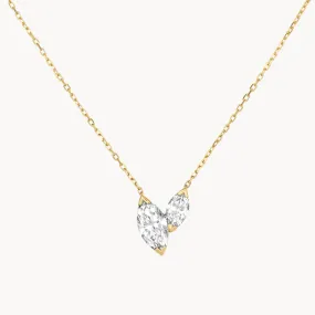 Laboratory-Grown Diamond 0.70ct Double Marquise Necklace in 10k Gold