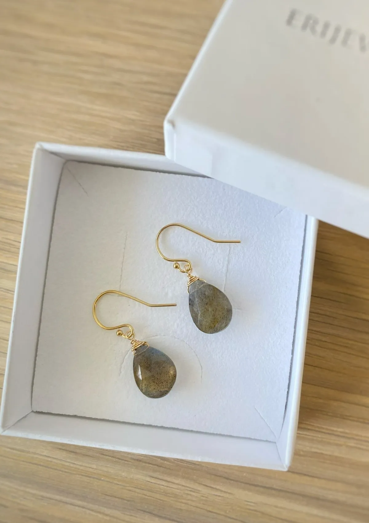 Labradorite Simple Drop Earrings