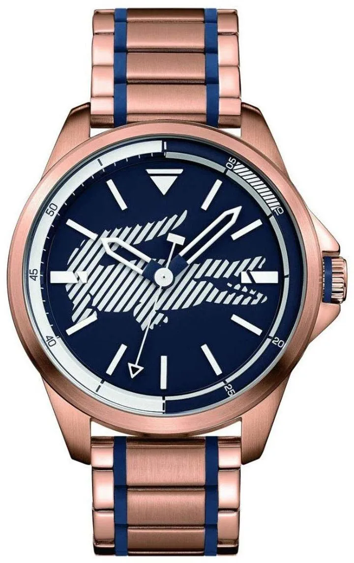 Lacoste Capbreton Rose Gold Stainless Steel Blue Dial Mens Watch 2010963