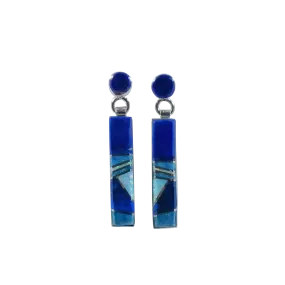 Lapis & Opal Inlay Earrings | Terry Charley