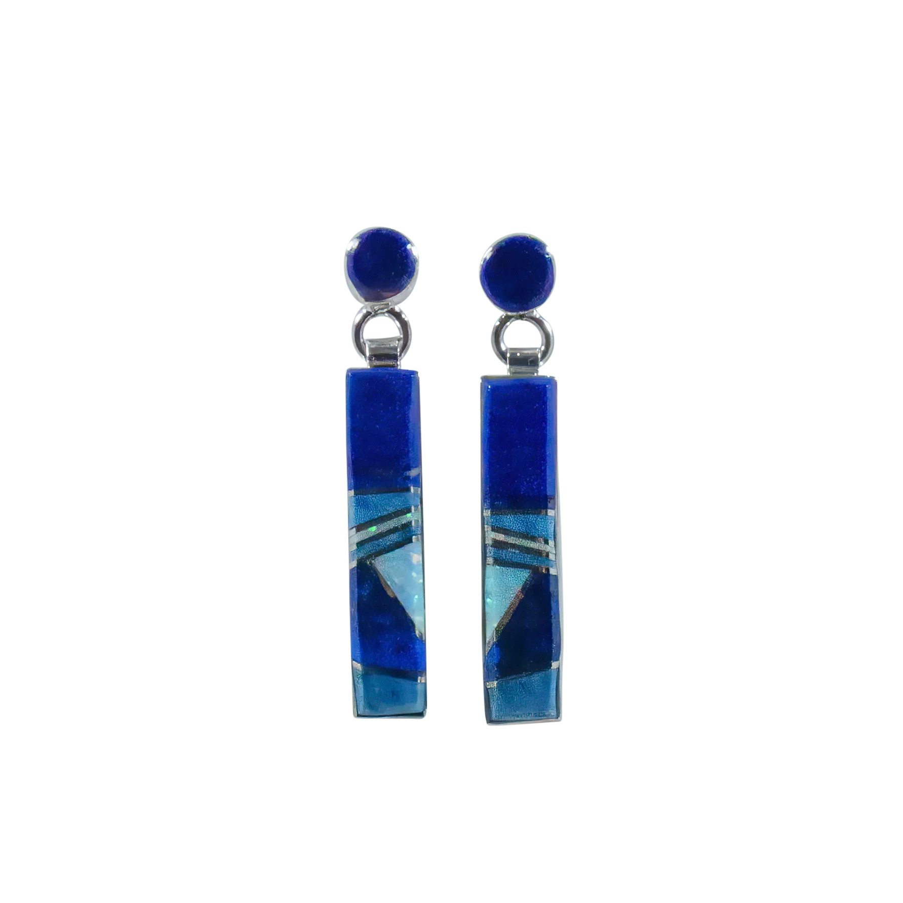 Lapis & Opal Inlay Earrings | Terry Charley