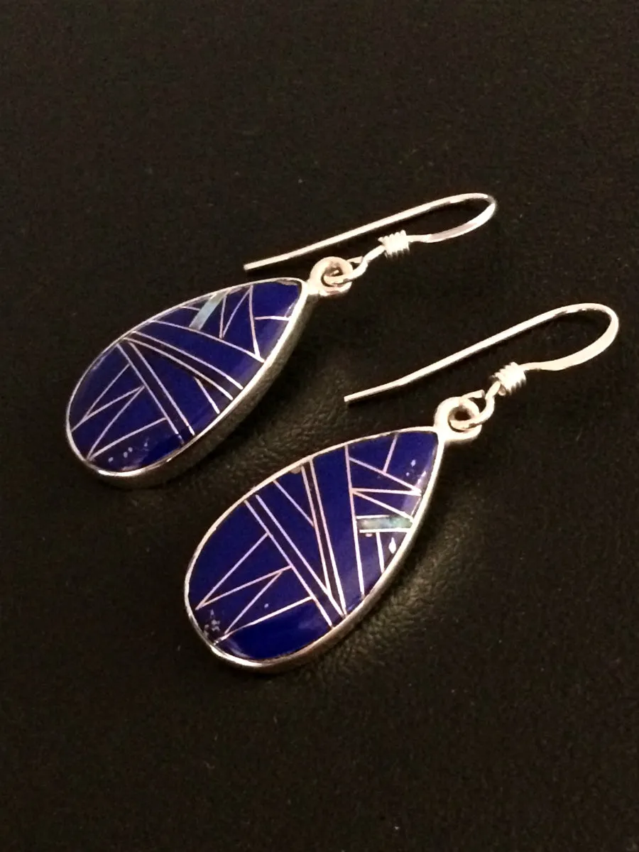 Lapis & Opal Inlay Teardrop Dangles