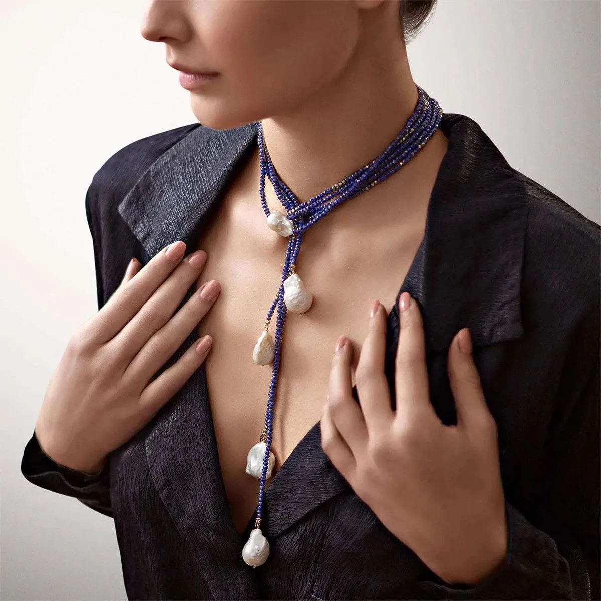 Lapis Classic Gemstone Lariat